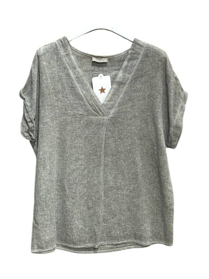 #4695 Short-Sleeve Washed Top for wholesale by Moonsun