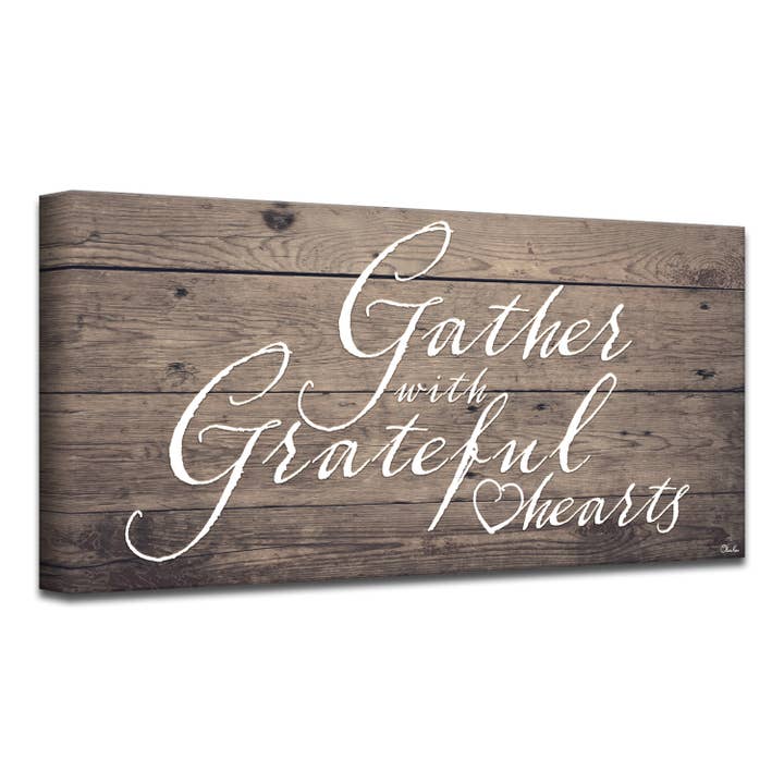 Grateful Hearts' Wrapped Canvas Harvest Wall Art for wholesale by Ready2hangart, Inc.