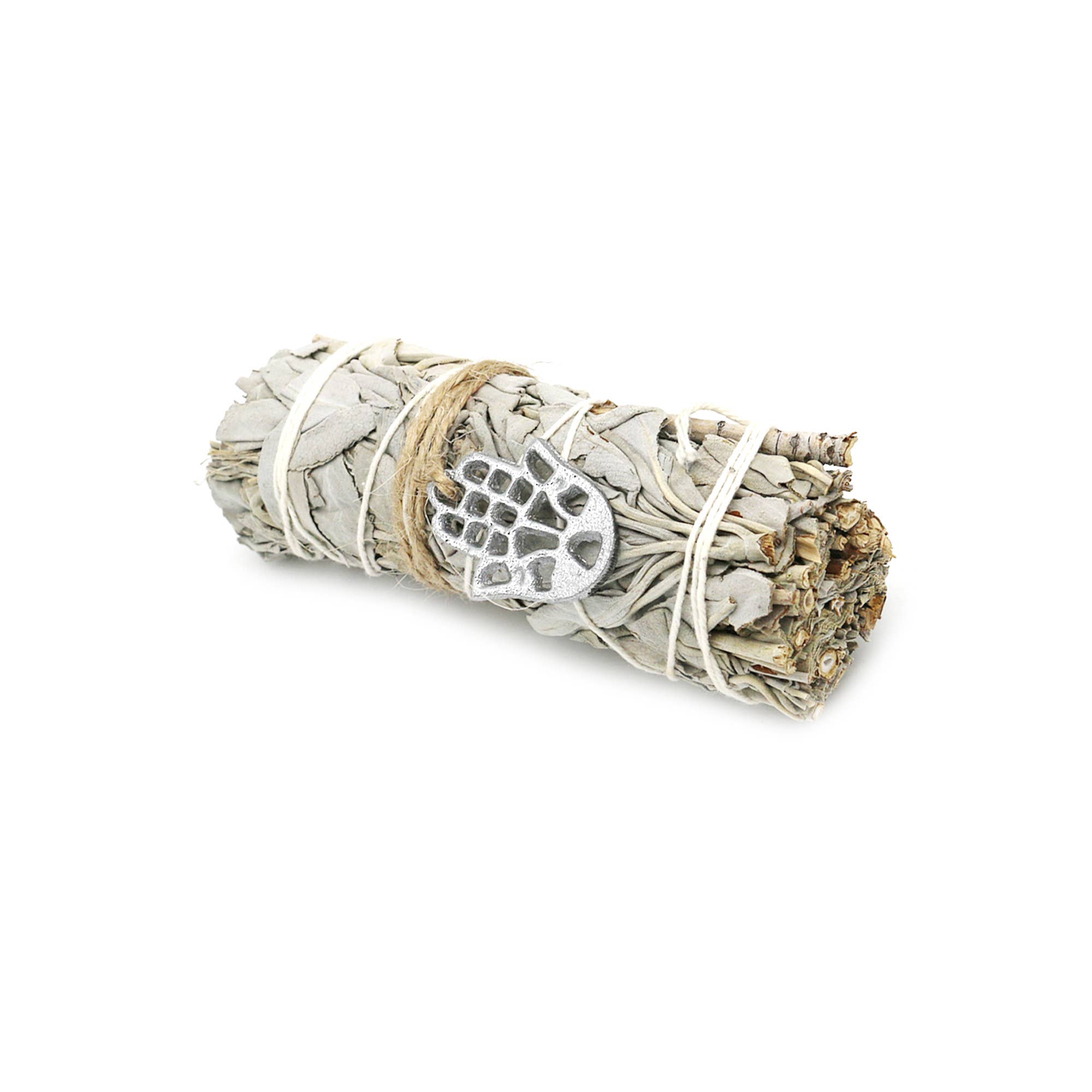 Designs by Deekay Inc. - Wholesale Sage bundle - White Sage Smudge Stick with Hamsa Hand Charm (4 in.)