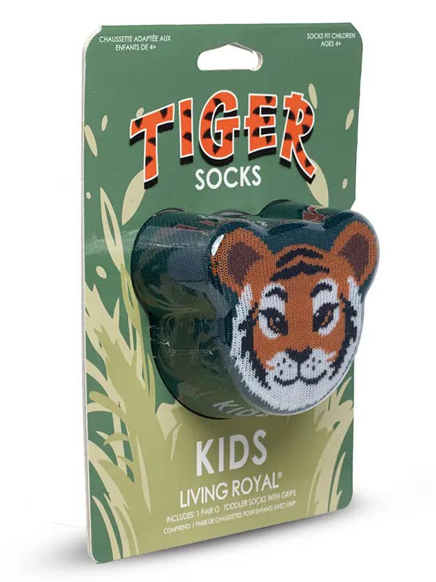 Living Royal - Wholesale Socks - Kids - 3D Packaged Crew Socks - Kids - Tiger Cub - Dark Blue1