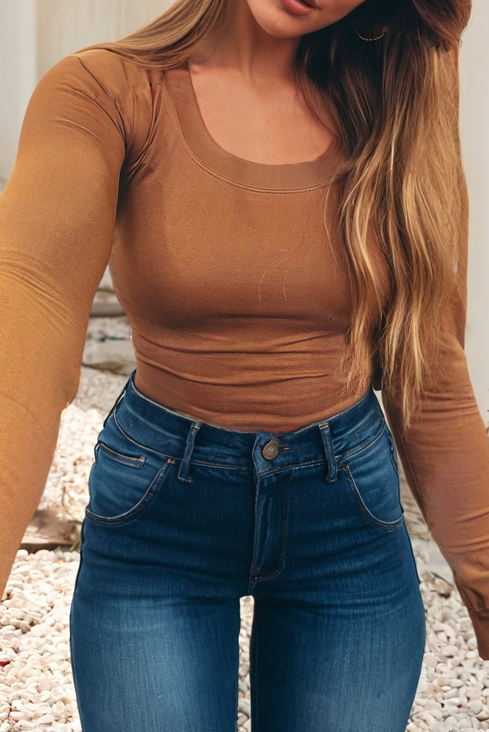 Little Daisy Closet - Vente Haut en maille – femme - Haut ajusté à manches longues uni LDC1