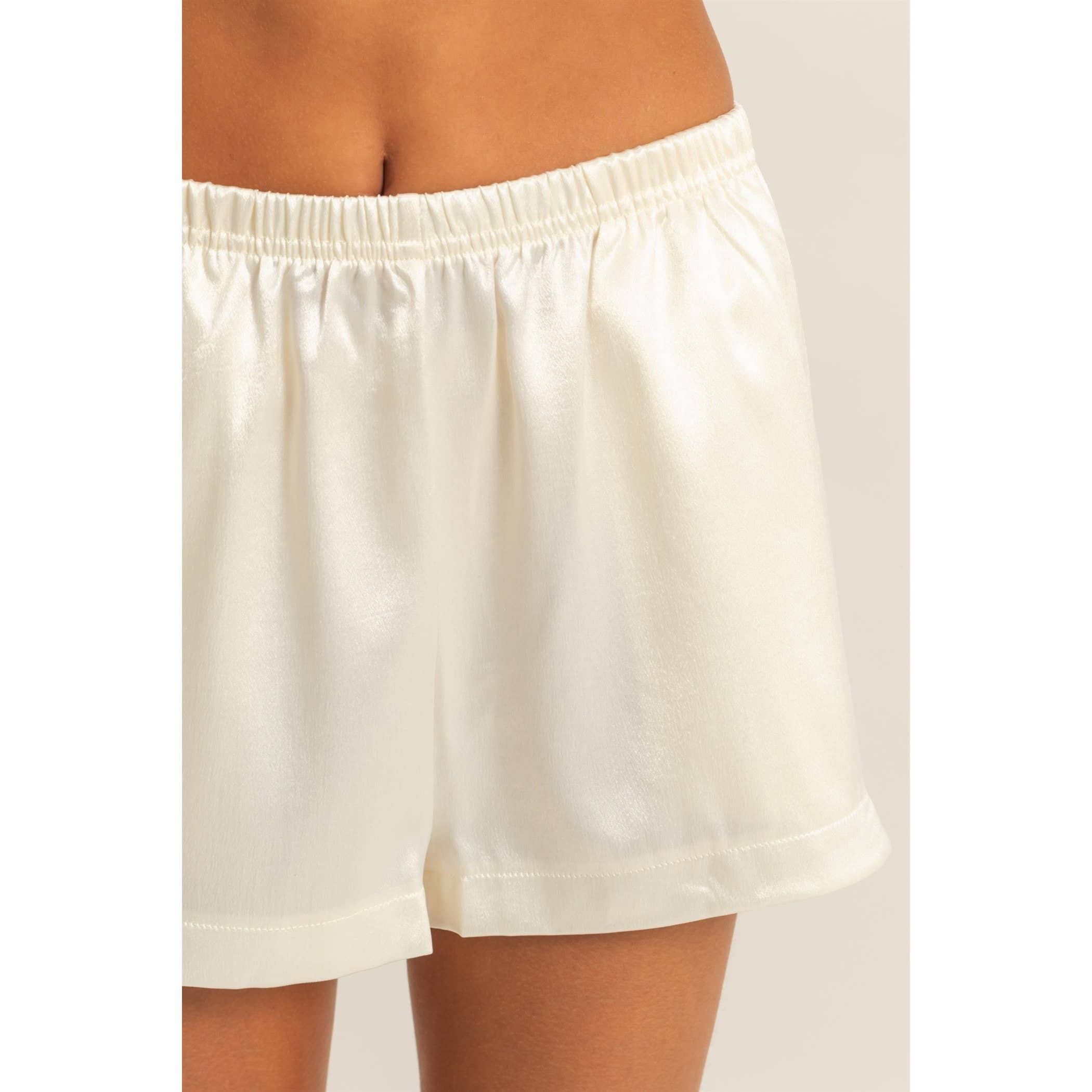 HYFVE - Wholesale Shorts - Women's - Satin Elastic Waist Shorts With Side Slit35
