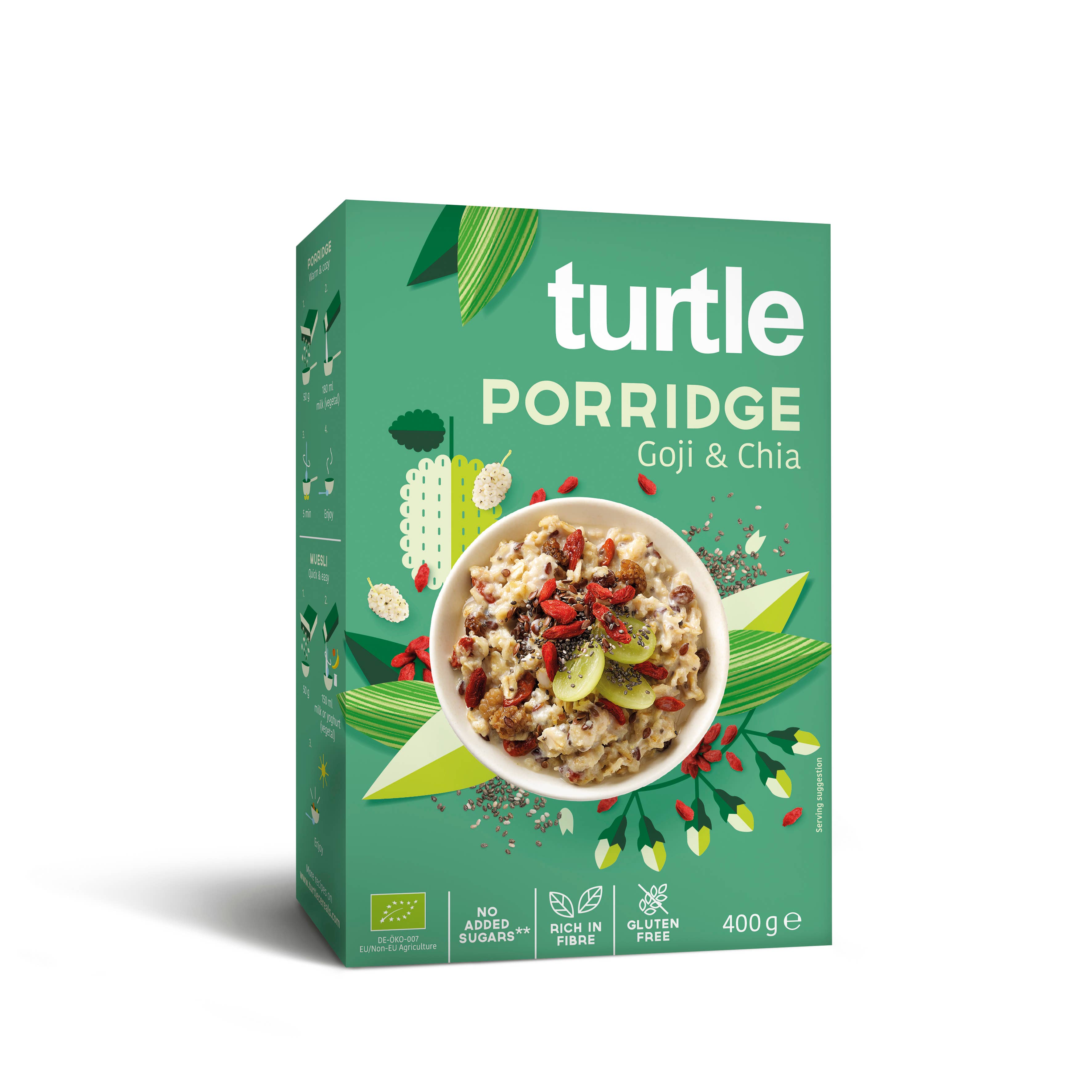 Turtle - Better Breakfast - Wholesale Breakfast Cereal - Porridge Bio Goji & Chia Gluten Free
