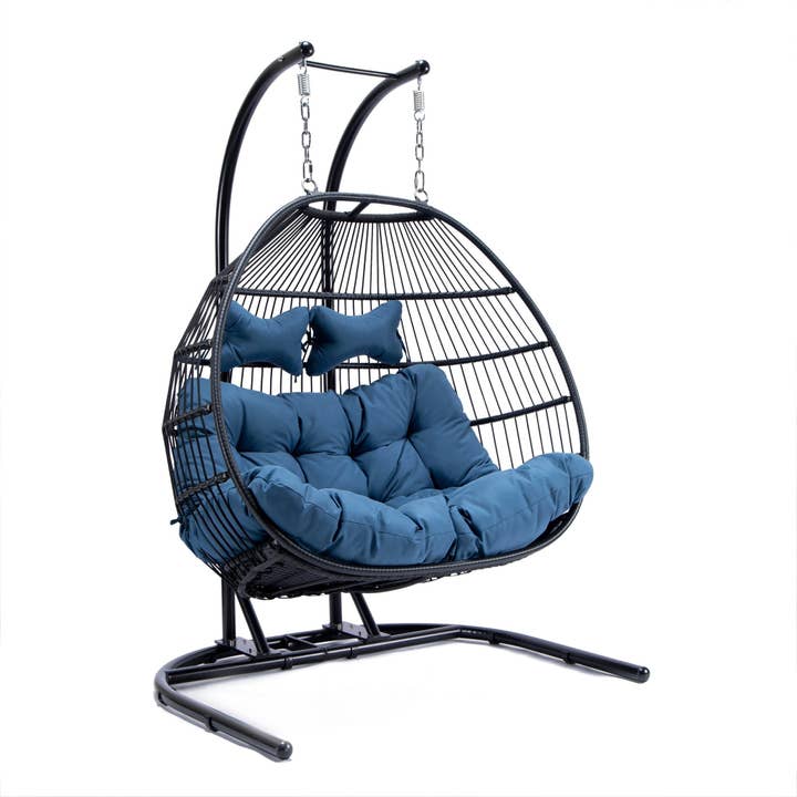 LeisureMod - Wholesale Egg Chair - Wicker 2 Person Double Folding Hanging Egg Swing Chair8