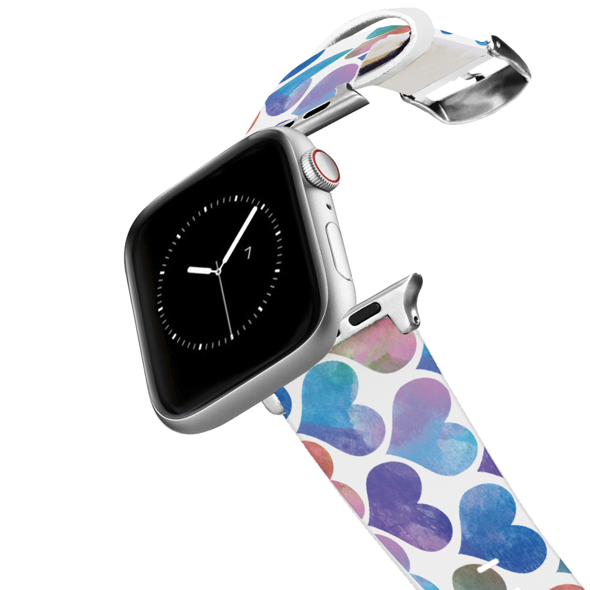 C4 Belts & Accessories - Wholesale Watch Band/Strap - Women's - Watercolor Hearts Blue Apple Watch Band0