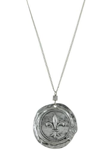 Silver Fleur de Lis Necklace for wholesale by Wear N. E. Wear Jewelry & Gift Co, LLC