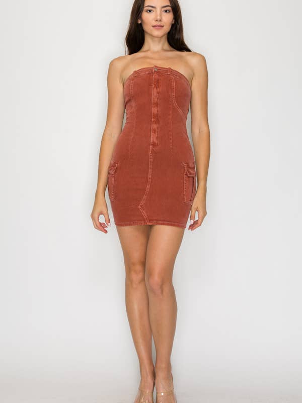 Abito Mini in Denim Seren per la vendita all'ingrosso da parte di Machine Jeans