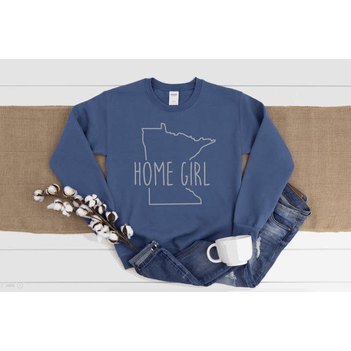 Home Girl Sweatshirt, MN Sweatshirt, MN Hoodie, Home Grown H for wholesale by Cheeky Lisa