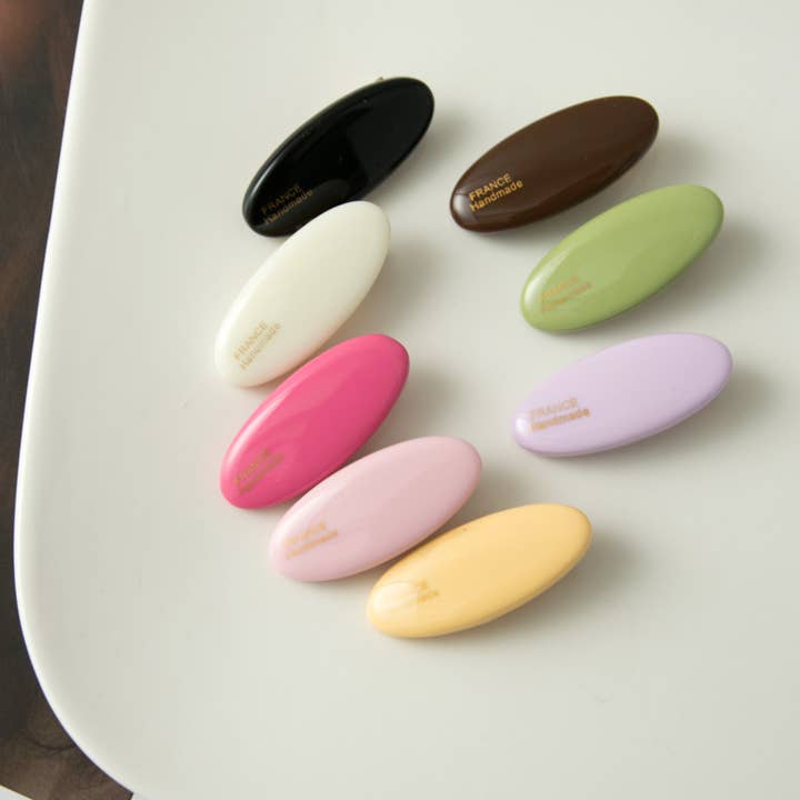 HC4005 Fresh Korean style oval side clips color printed for wholesale by XO Fashion