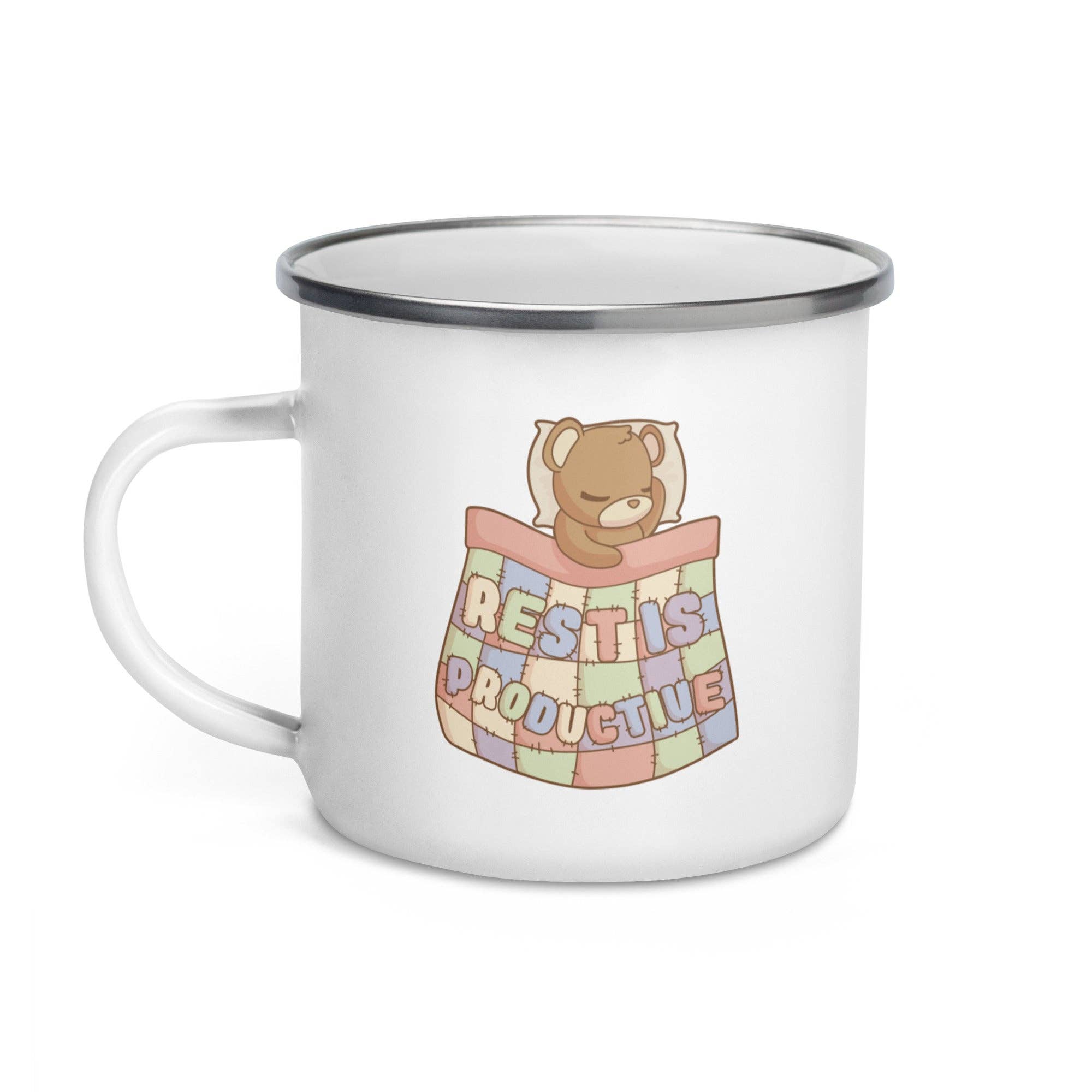 Miss Elaneous Art - Wholesale Coffee Mug - Rest Is Productive Enamel Mug0