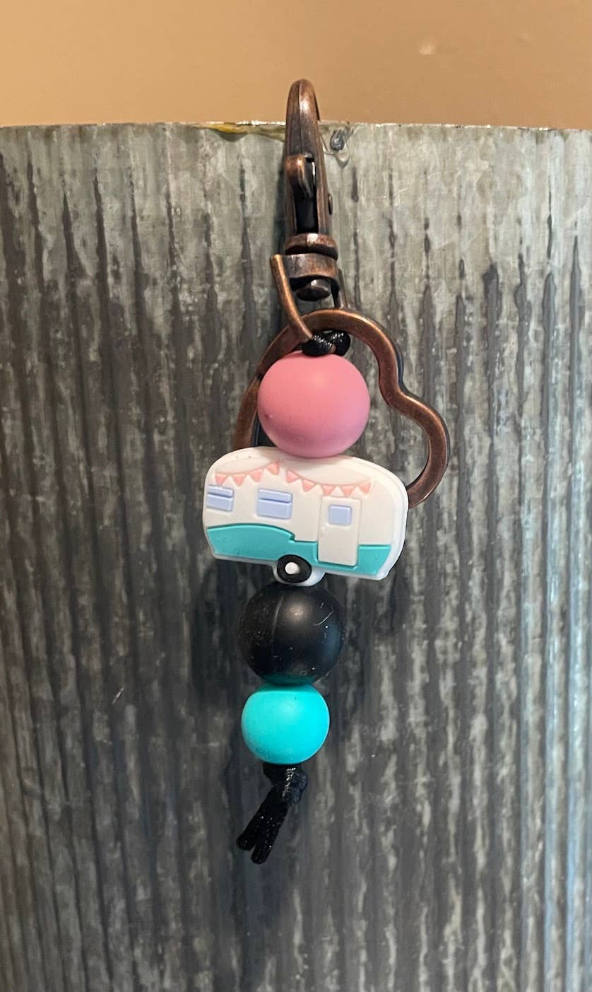 The Rustic Barn - Wholesale Keychain - Women's - Silicone CAMPER shape keyring clip on1
