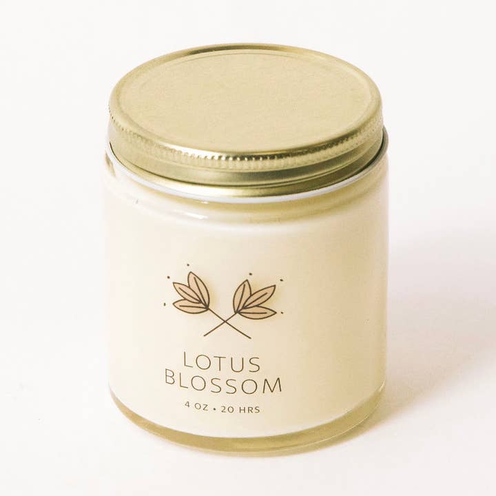 Frasco de vela de cera de soja miniatura Lotus Blossom por atacado de Handmade Habitat