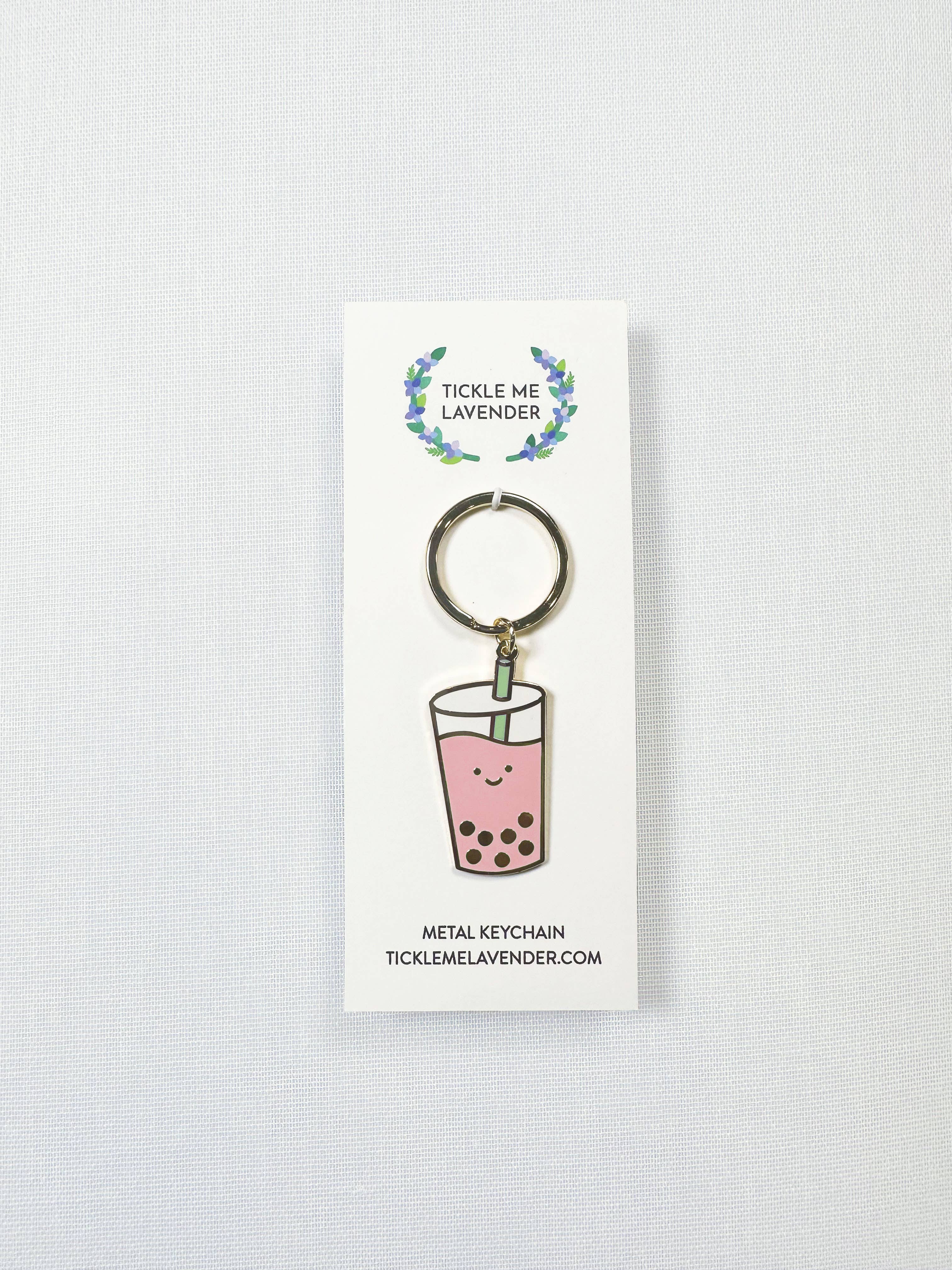 Tickle Me Lavender – wholesale Keychain – Unisex – Strawberry Boba Keychain0