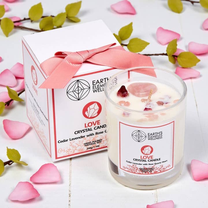 Crystal Candle, Love - pack of 6 for wholesale by Earths Elements Wholesale