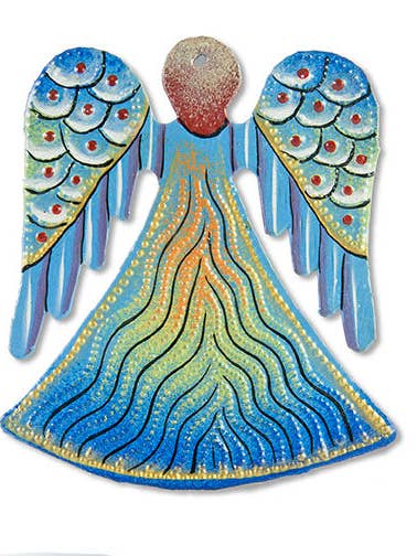 Blå målade ängel prydnad för wholesale av Beyond Borders