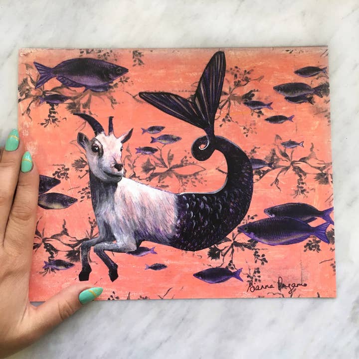 Pergamo Paper Goods – Impressão artística por atacado – Impressão artística Goat Mermaid (Capricórnio) 8x10" - Zodiac2