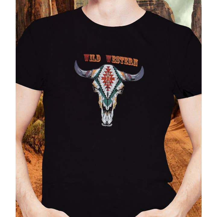 El Paso Saddleblanket – wholesale Screen printed t-shirt – unisex – Premium Southwest T-Shirts- Wild Western, Large