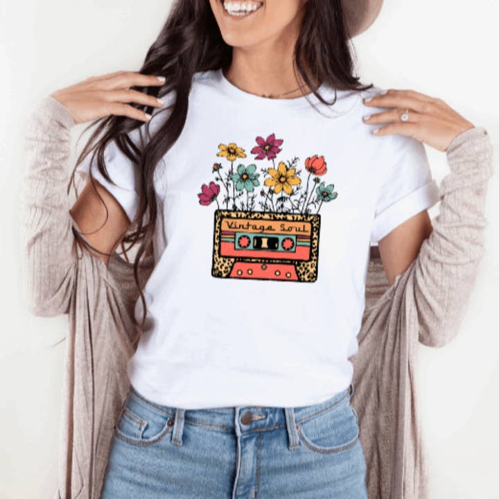 Vintage Vibes Graphic T-shirt for wholesale by KMR and Company