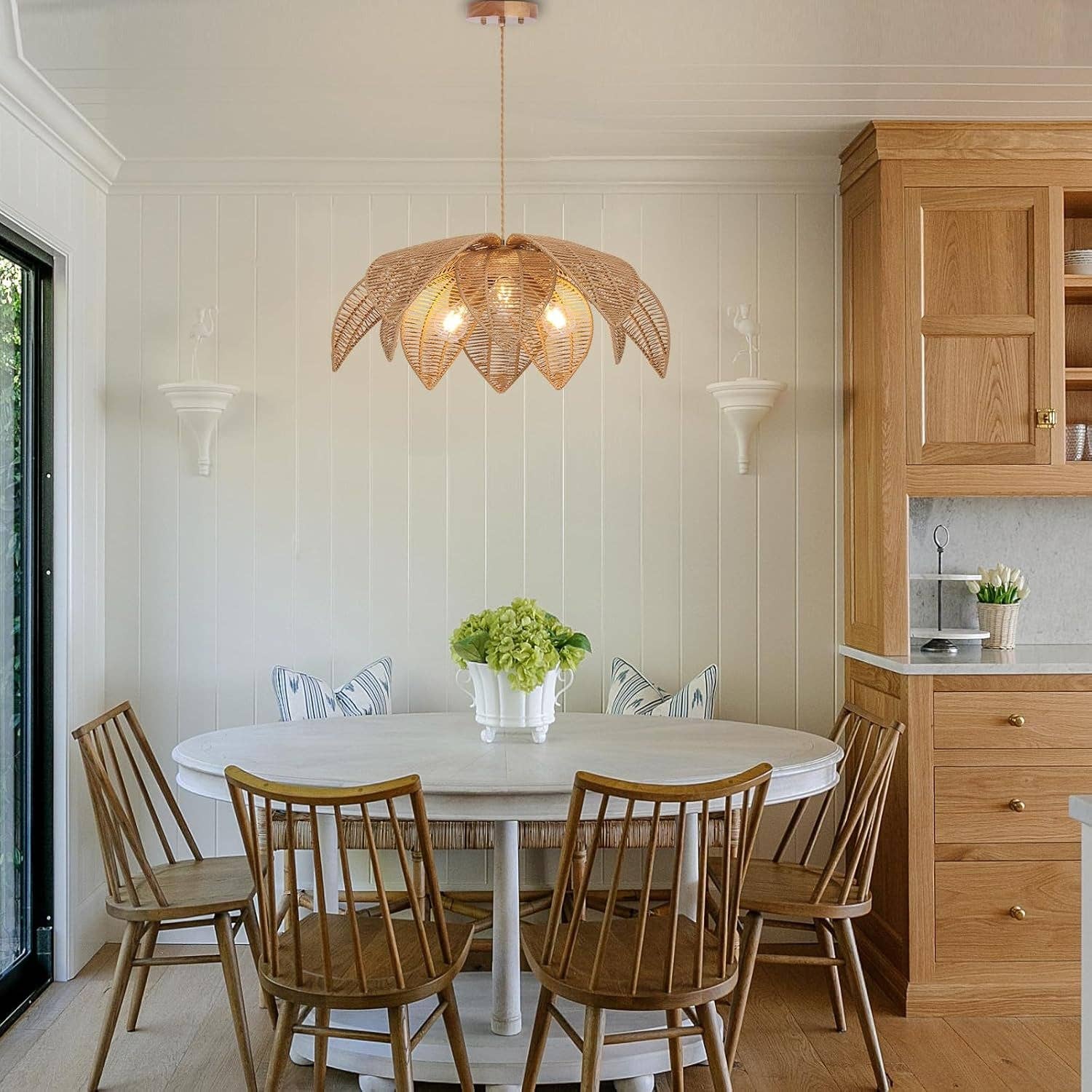 ShipItFurniture - Wholesale Chandelier/Hanging Light - Handwoven Rattan Chandelier 24 Inch Pendant Light Fixture4