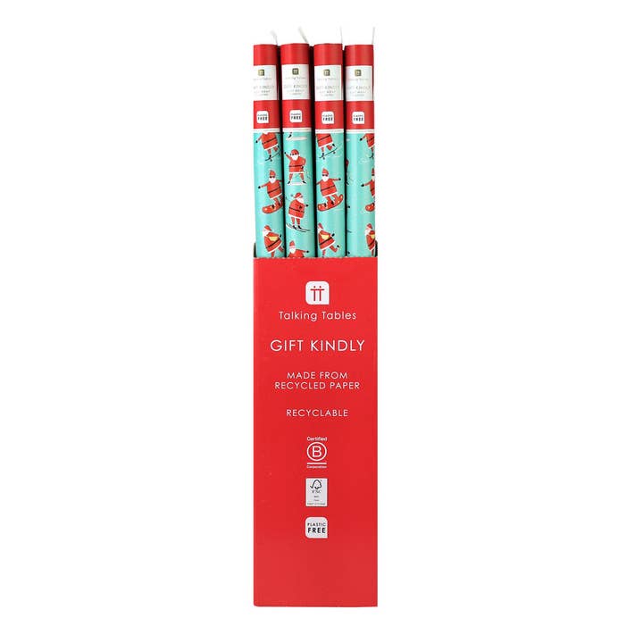 Talking Tables UK – wholesale Wrapping paper roll – Santa Recycled Christmas Wrapping Paper - 3m3