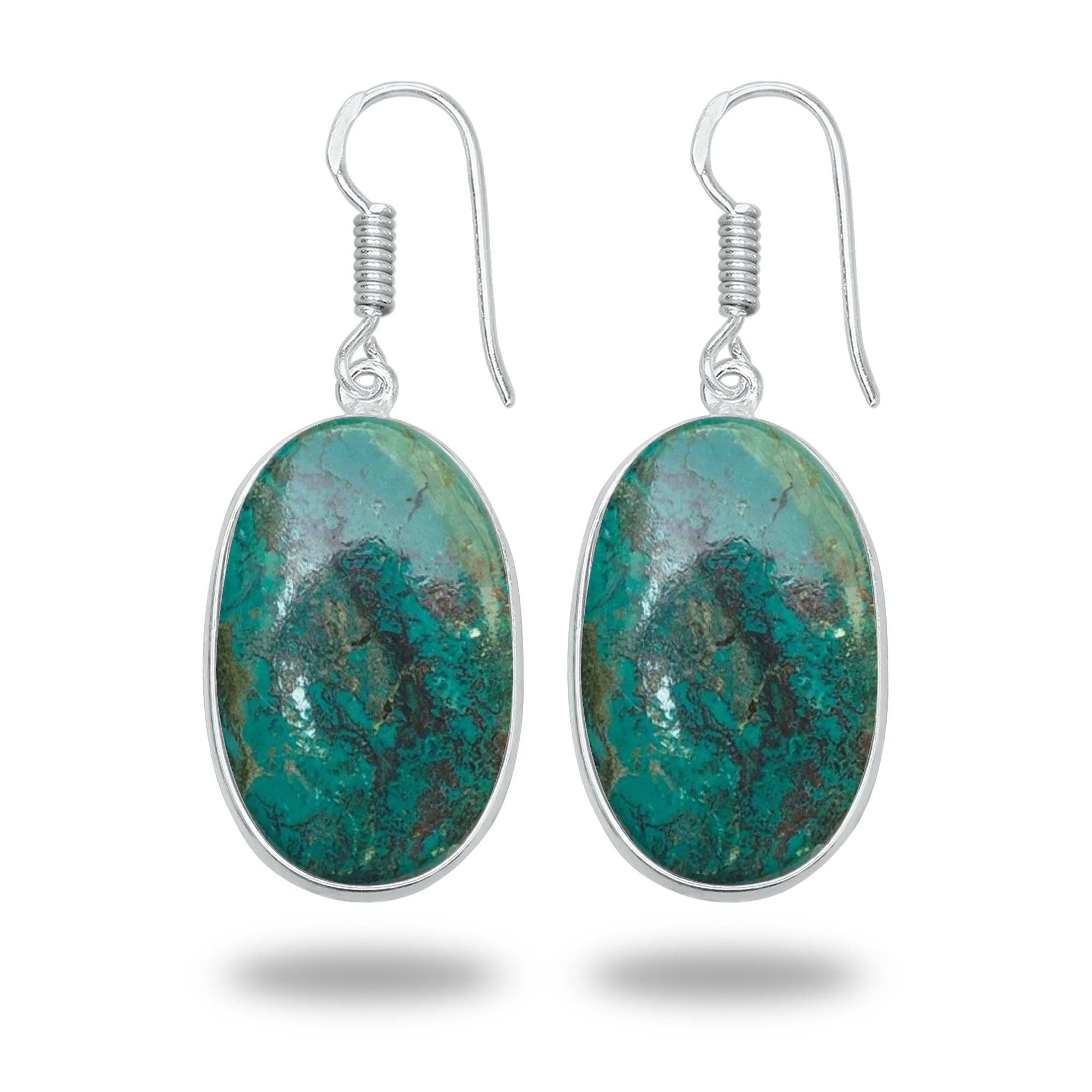 Handmade Jewels – wholesale Dangle earrings – Azurite Earrings – Silver-Plated Bezel, Artisan | Made to Order4