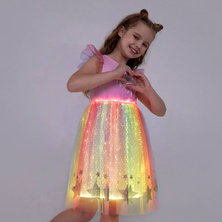 Multi color Go-Glow Illuminating Unicorn Dress With Light Up Skirt for wholesale on Faire