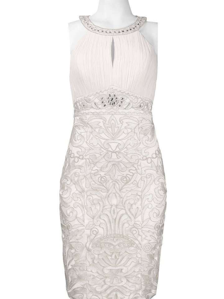 Sue Wong Halter Multi-Strap Back Embroidered Dress for wholesale by New Yorker's Apparel