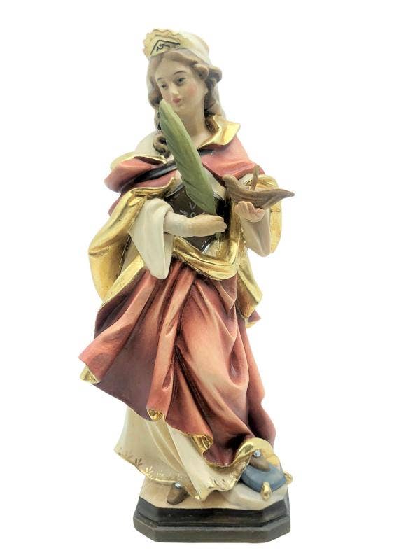 Santa Fermina: Hand-Painted Wooden Statue from Val Gardena for wholesale by Dolfi