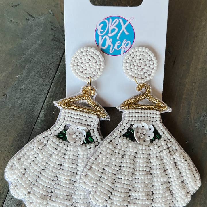 Wedding Dress Seed Beaded Dangle Earrings – A Bride’s Must-H for wholesale by OBX Prep