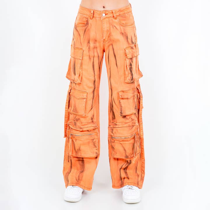 SPRAYED TRIM MULTI POCKET PANTS-RJH30725 for wholesale by American Bazi