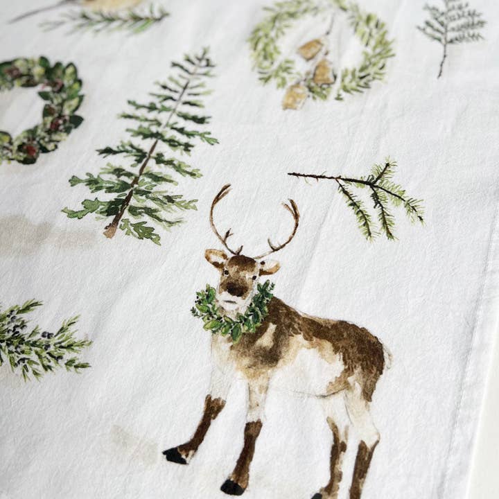 emily lex studio - Wholesale Tea Towel - evergreen christmas tea towel