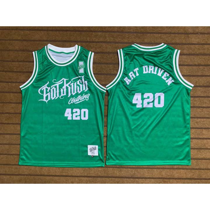 Boston Celtics Green Creed Basketball Jersey  (Celtics style) for wholesale on Faire