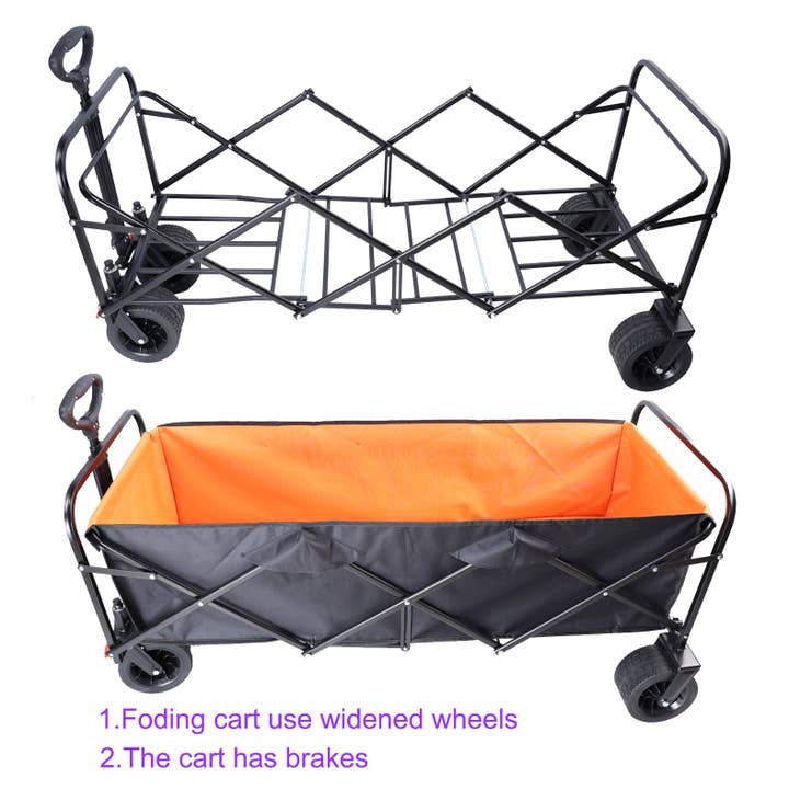 39F Inc. - Wholesale Shopping Cart - Folding Wagon Cart with Extra Capacity and Brake Wheels3