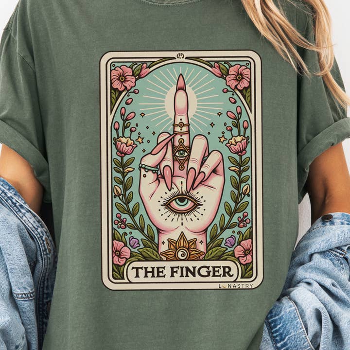 Lunastry - Wholesale Screen Printed T-Shirt - Women's - The Finger TShirt Apparel0