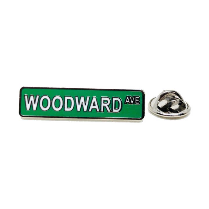 Pin - Detroit Woodward Avenue Street Sign for wholesale by Detroit Shirt Co.