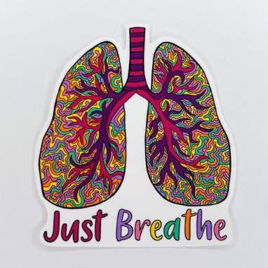Anatomical Lung Sticker - Just Breathe - Vinyl Sticker for wholesale by Rainbow Crow Creations