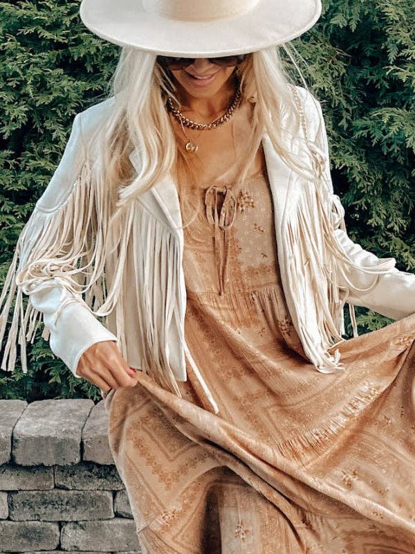 Plush Looks - Wholesale Jacket - Women's - Long Sleeves Solid Color Split-Joint Tasseled Lapel Jackets