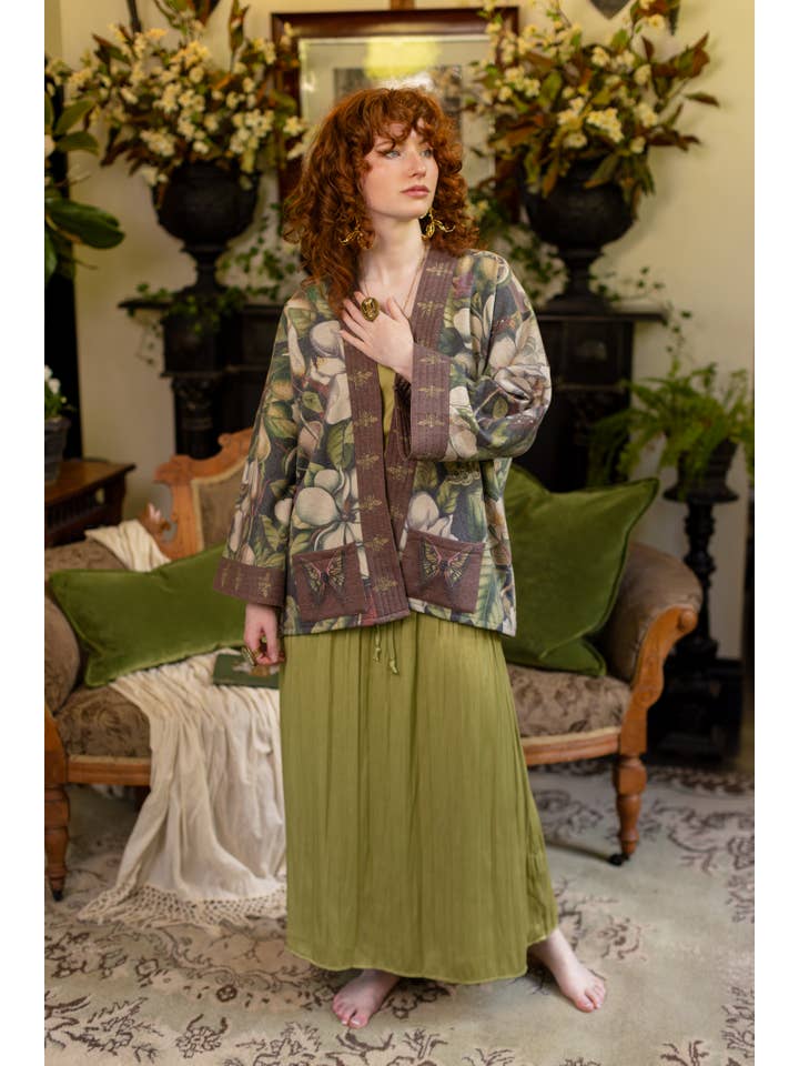 Market of Stars (USA) - Wholesale Jacket - Women's - Fleur De Lune Fleece Cottage Cardigan Jacket w/ Floral Print13