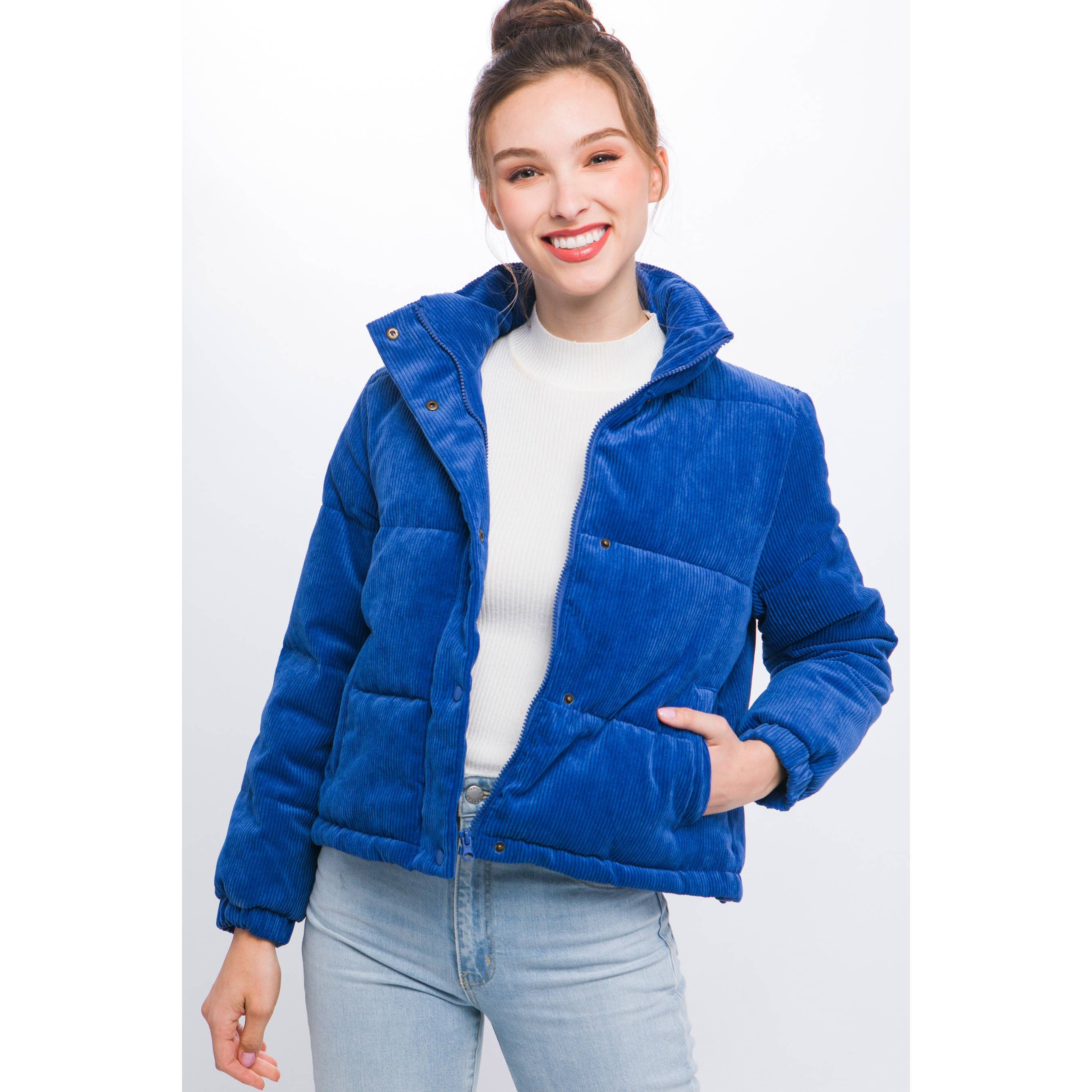 Baie Bleue - Wholesale Jacket - Women's - Corduroy Jacket with Snap Closure11