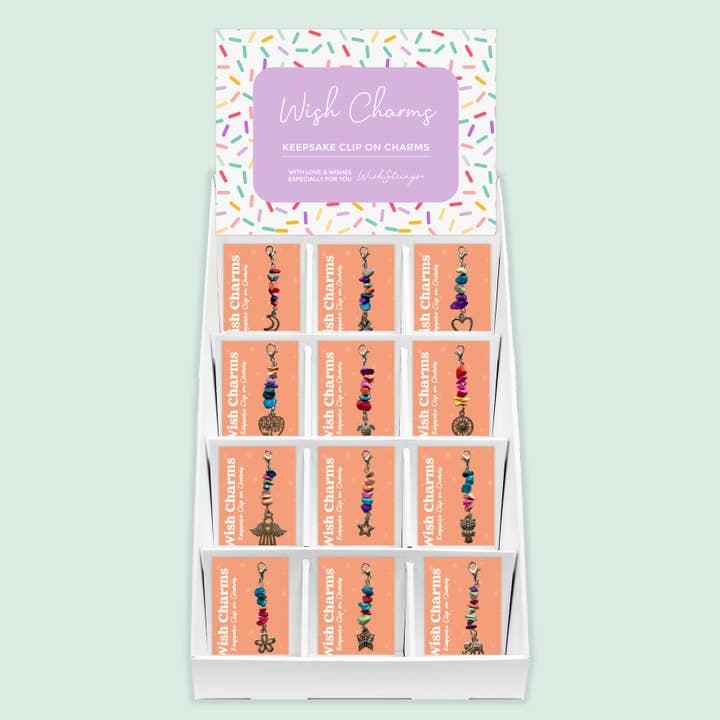 Wish Charms, dijes con clip - expositor de mostrador precargado para venta al por mayor de WishStrings
