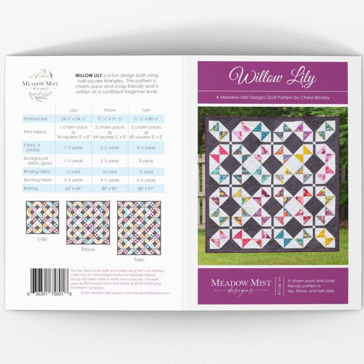 Willow Lily - Printed Pattern for wholesale by Meadow Mist Designs