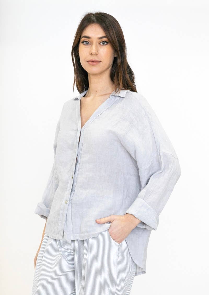 LINEN & COTTON HOUSE - Vente Chemise à col boutonné – femme - CHEMISE EN LIN. 48902 NINA10