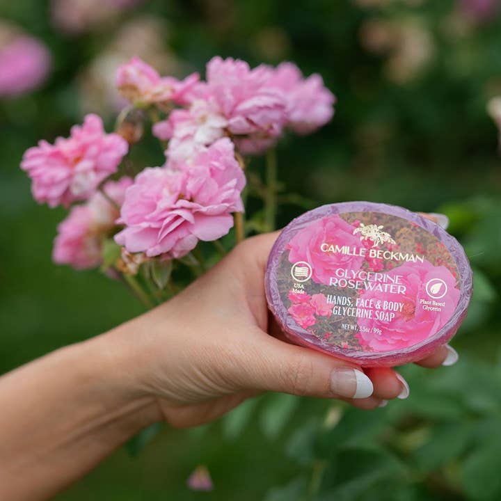 Camille Beckman - Wholesale Bar Soap - Glycerine Rosewater Glycerine Soap for hands, face & body1
