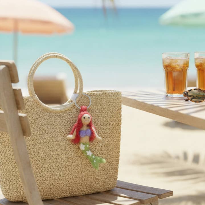 Felt So Good - Venta al por mayor Llavero - Mujer - Llavero Decorativo de Sirena Hecho a Mano de Fieltro2