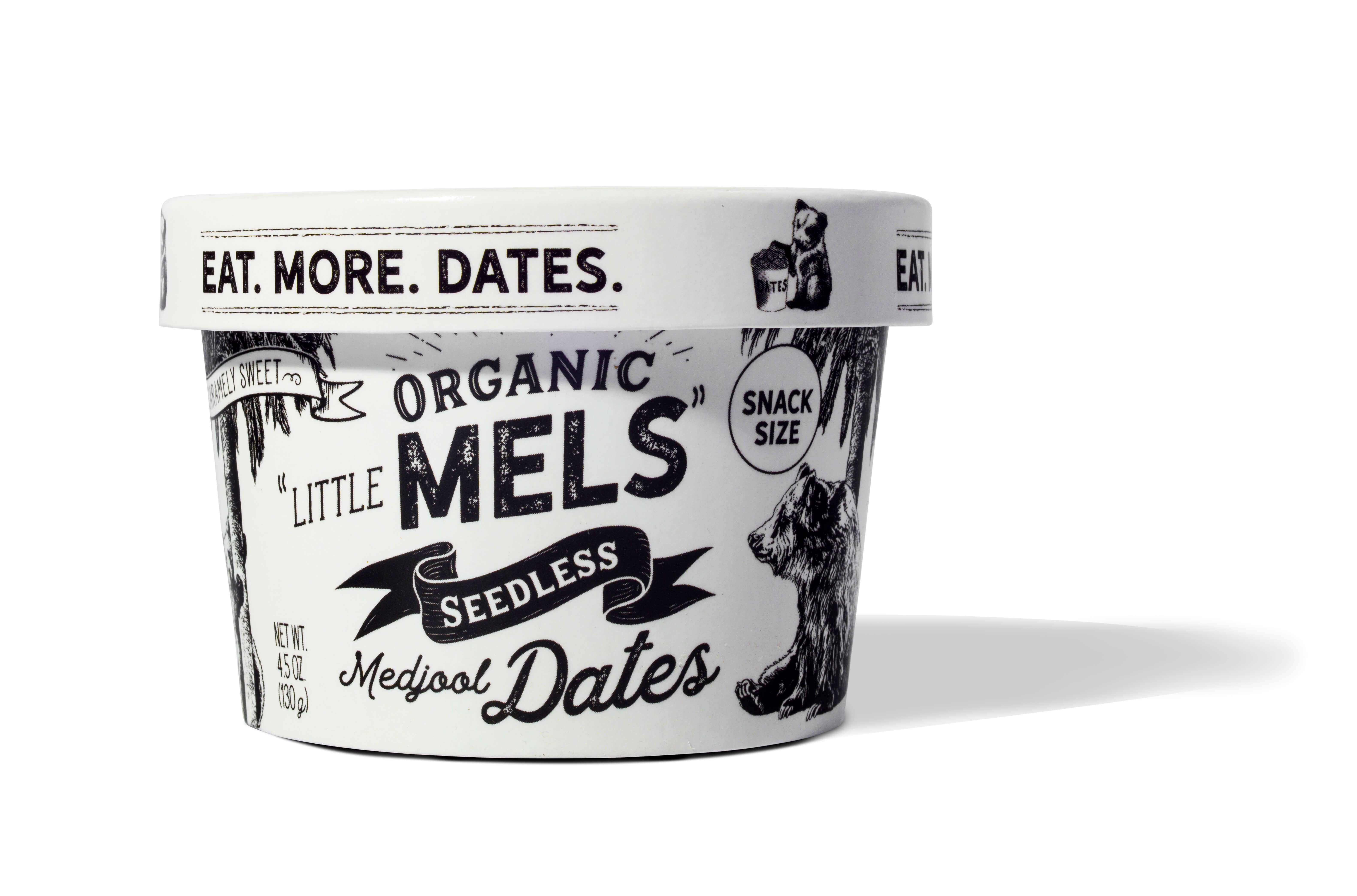 Rancho Meladuco Date Farm - Wholesale Dried/Dehydrated Fruit - Little Mels Seedless ORGANIC Medjool Dates, 4.5 oz Cup