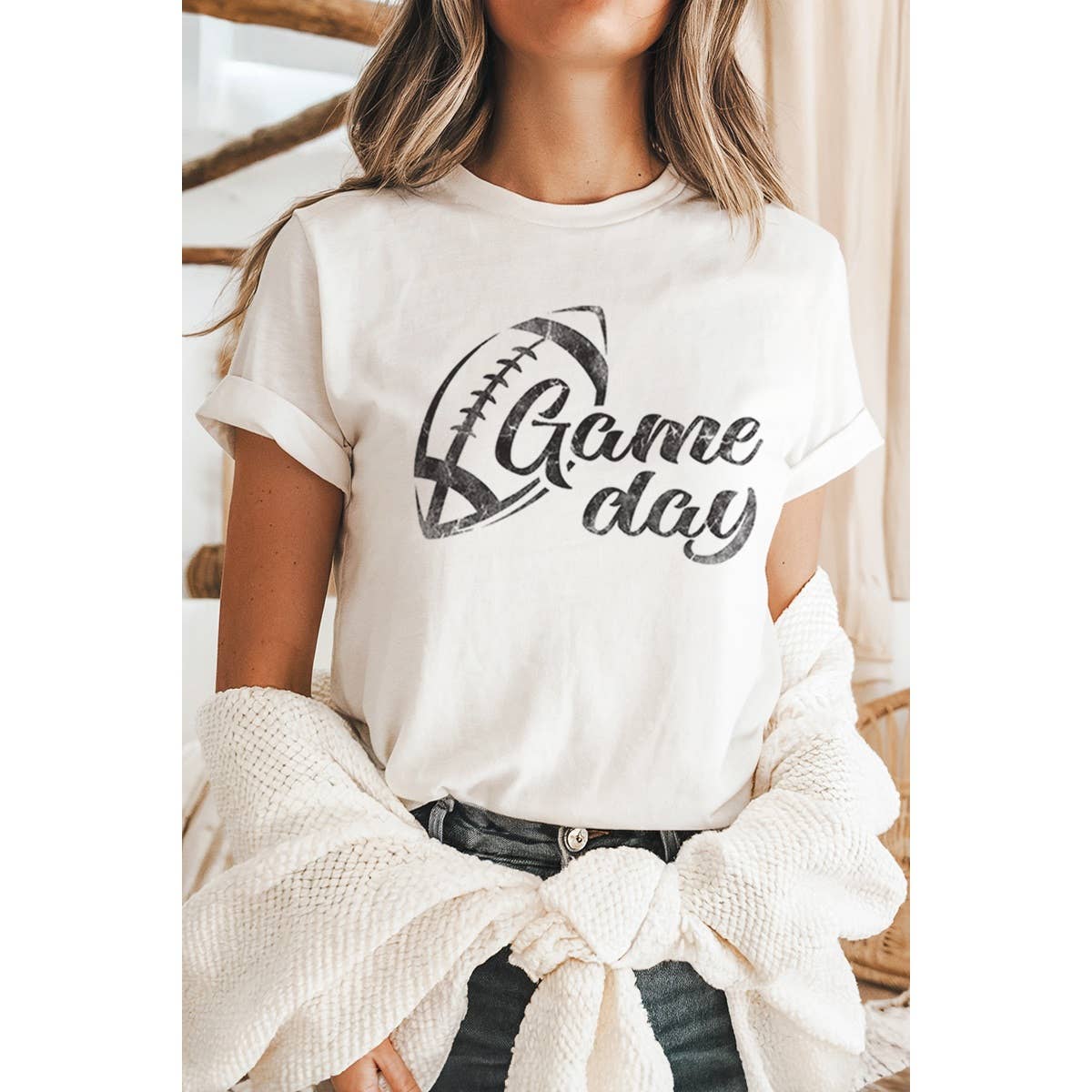 STARCHIS - Wholesale T-Shirt (Graphic) - Women's - TS-P5264 GAME DAY FOOTBALL GRAPHIC WOMEN'S T-SHIRT7