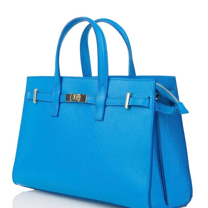 momo bags - Wholesale Top Handle Bag - Women's - Lexi Turquoise Leather Hand Bag2