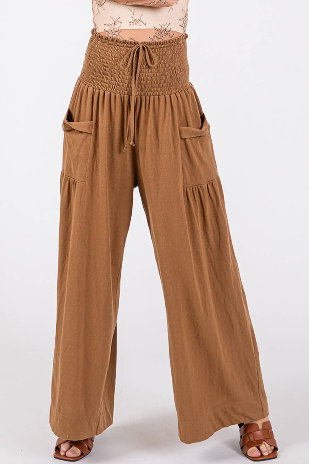 Sage + Fig - Vente Pantalon – femme - PANTALON LARGE DÉCONTRACTÉ À SMOCK (SP7105)12