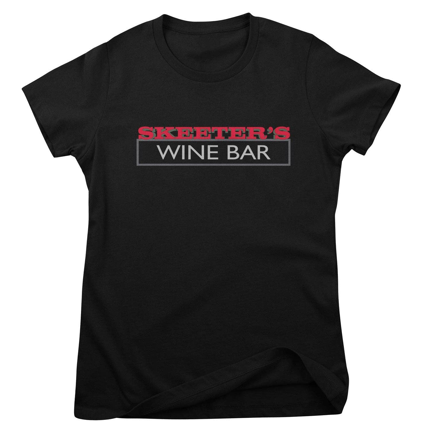 Black Skeeter's Wine Bar Girly Tee for wholesale on Faire0