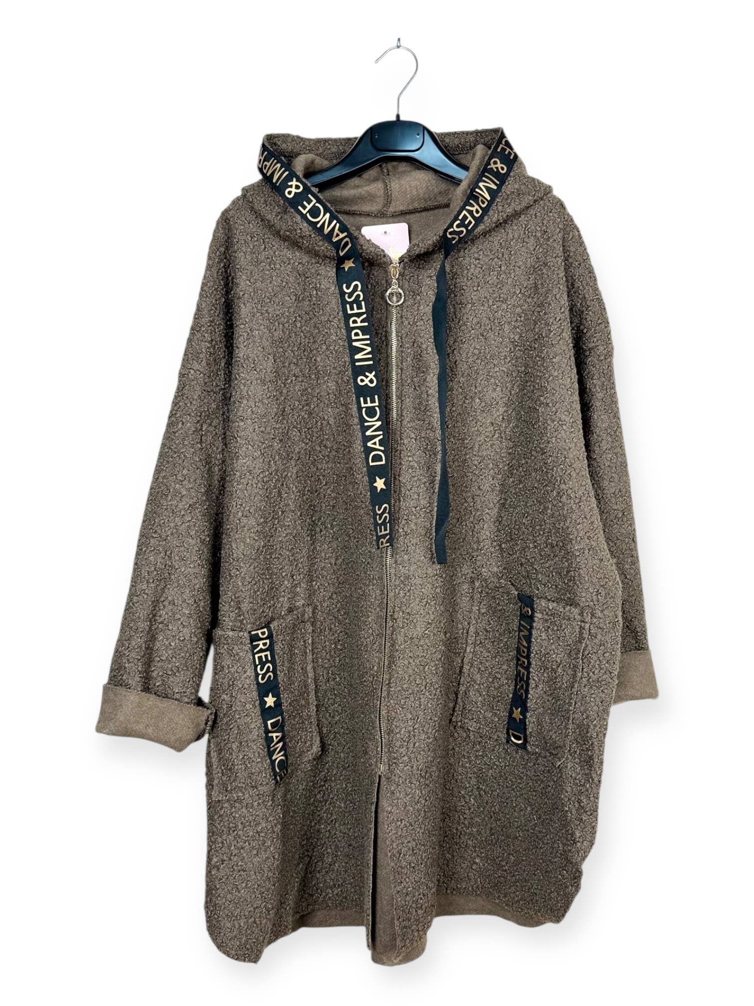 Lucky Nana - Wholesale Coat - Women's - AH 22173 - Boucle Fabric Coat12